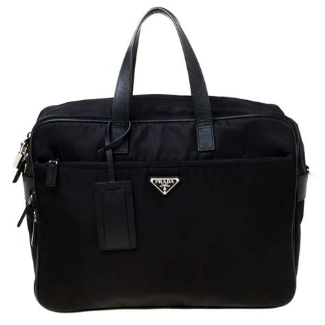 prada leather briefcase price|prada nylon pouch bag.